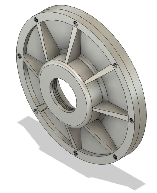 Webbed aluminium outer housing.