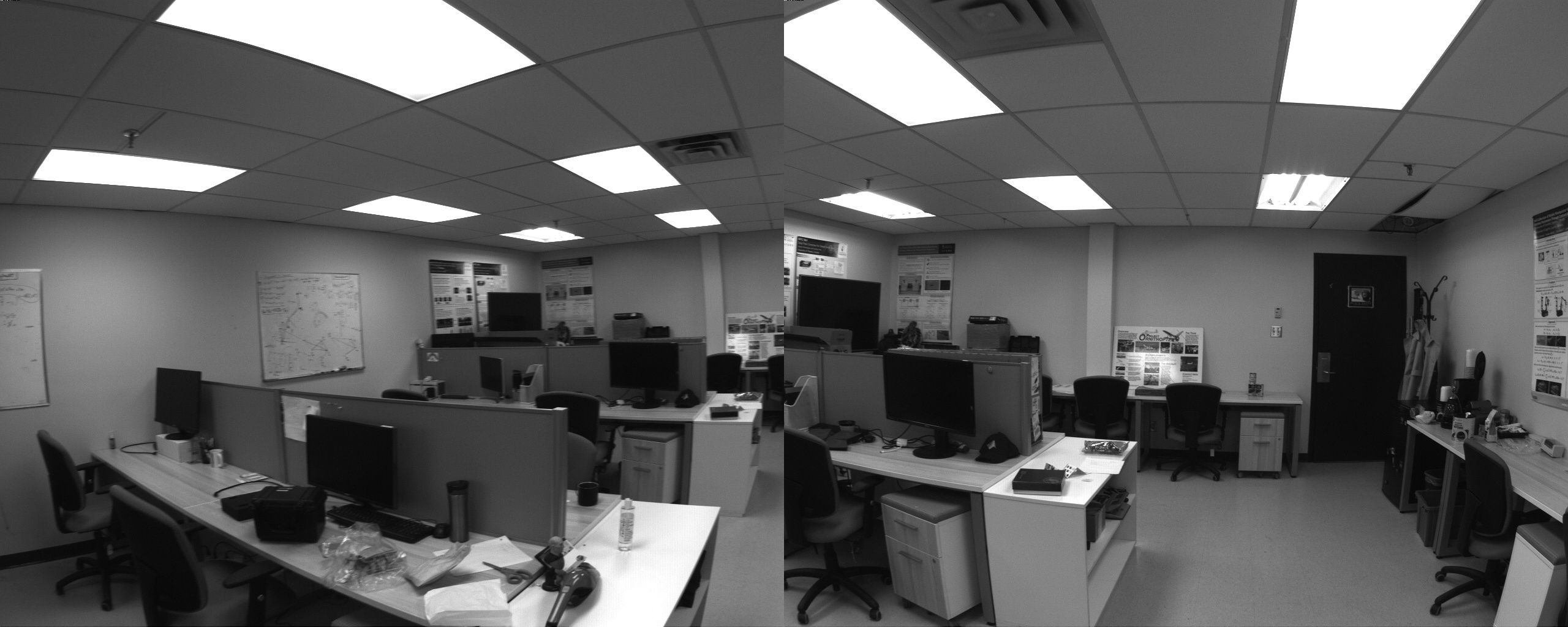 The office environment seen by the rig’s camera