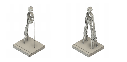A generated support before and after mirroring, stiff in all bending directions